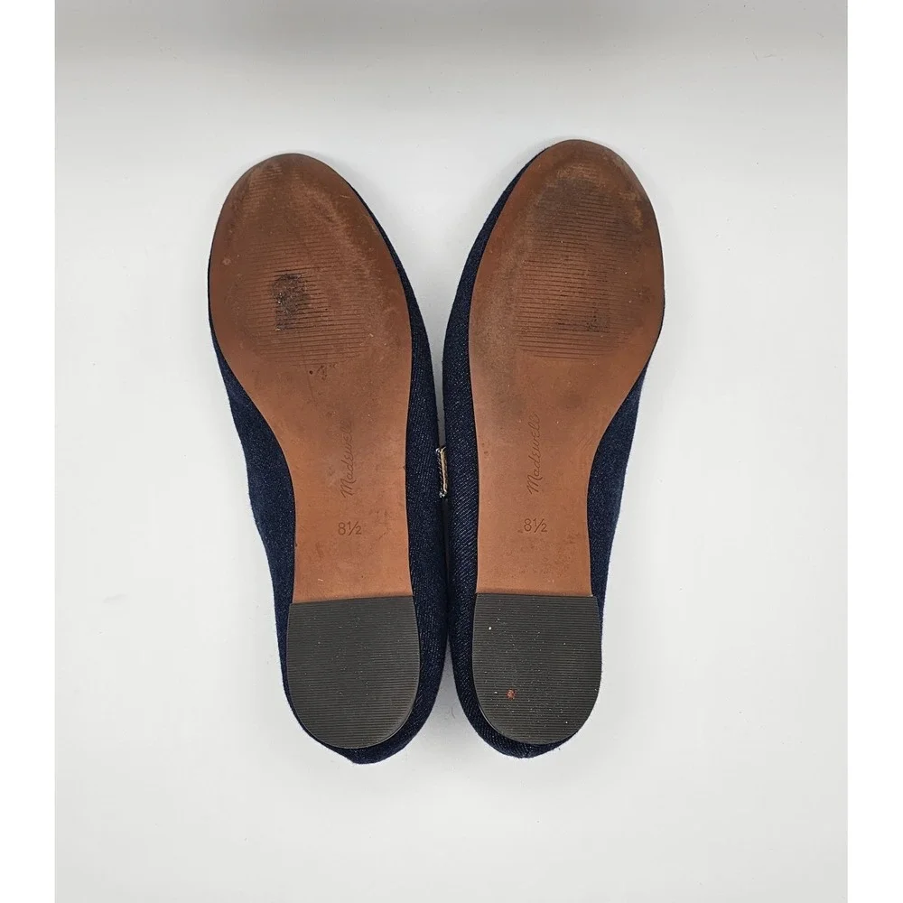 Madewell The Remy Mary Jane Flat  Dark Denim Blue Size 8.5 Shoes Ballet